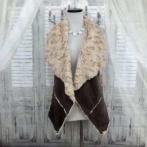On the Land Brown Faux Fur Suede Sleeveless Vest